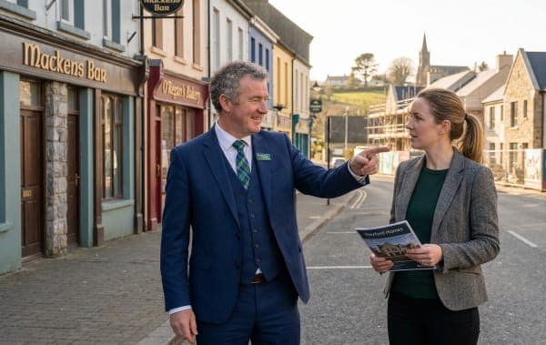 Estate agent at a housing development